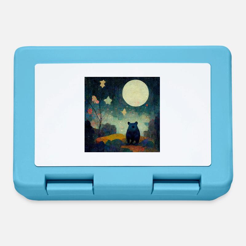 Bear in the moonlight - Lunchbox - sapphire blue