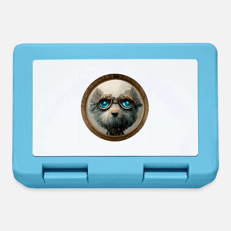 chien steampunk - Boîte à goûter - bleu saphir