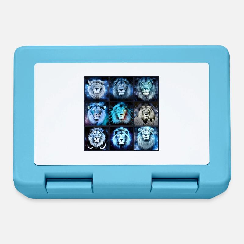 BLUE LION Collage - Boîte à goûter - bleu saphir