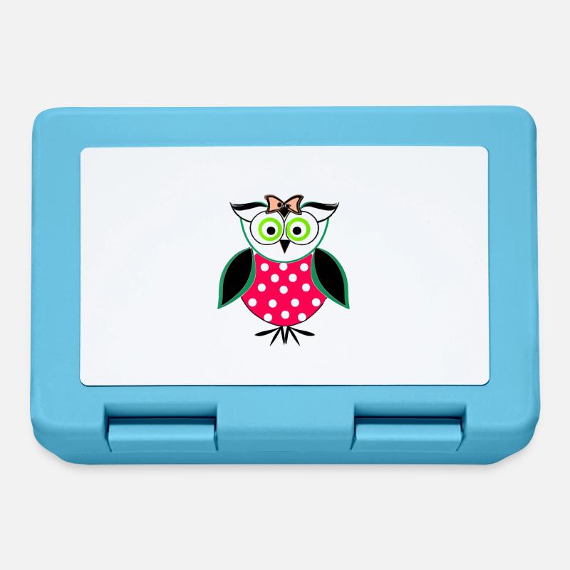 chouette Illustration - Boîte à goûter - bleu saphir