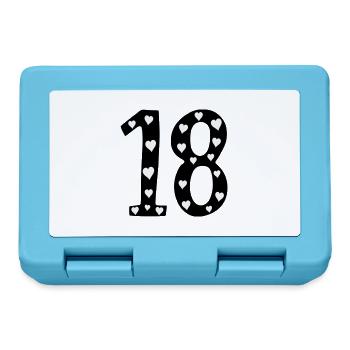 18th birthday with heart - Lunchbox - sapphire blue - Front