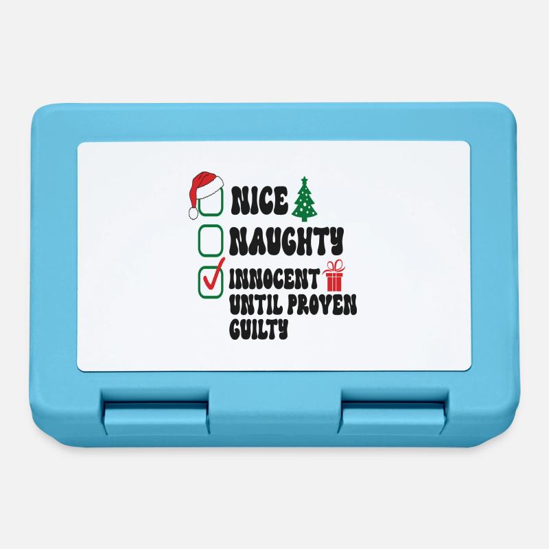 Nice Naughty Innocent Until Proven Checklist - Lunchbox - sapphire blue