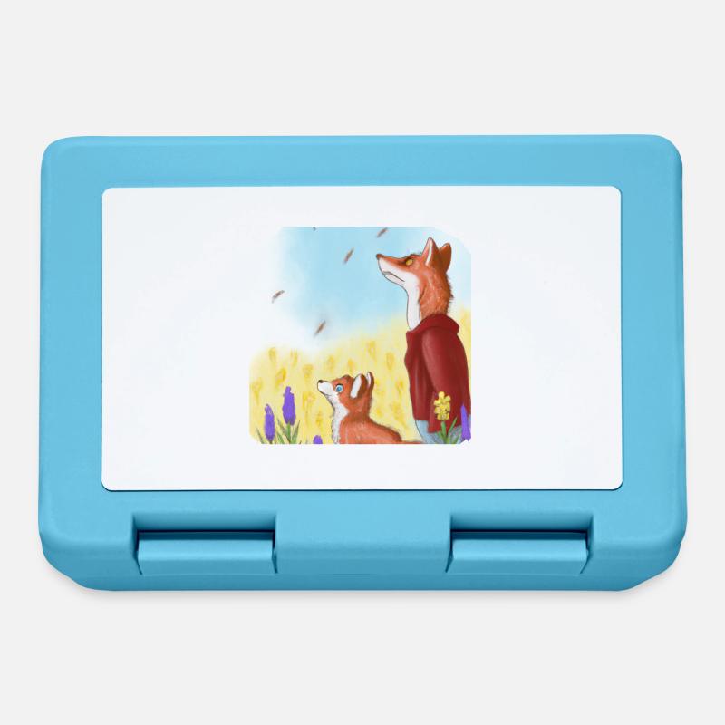 Père Fox et fils Fox - Boîte à goûter - bleu saphir