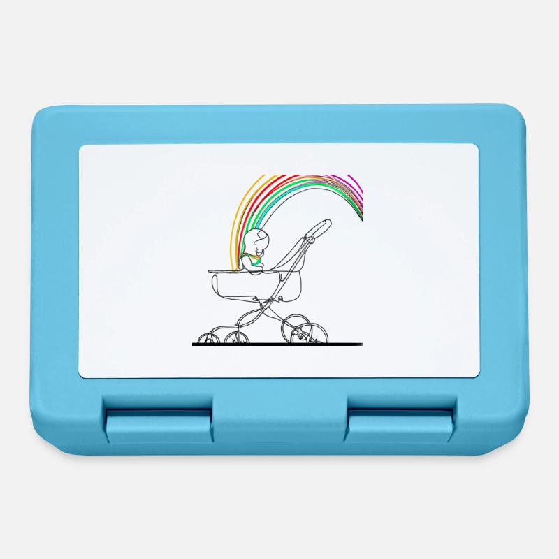 Poussette arc-en-ciel - Boîte à goûter - bleu saphir