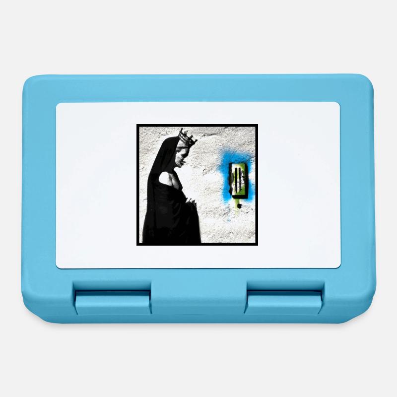 AI Generated Madonna Graffiti - Brotdose - Saphirblau