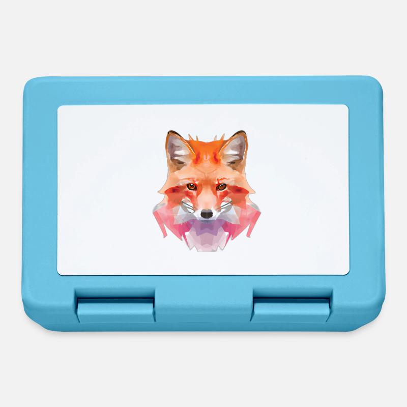 Abstract Polygon Fox - Lunchbox - sapphire blue