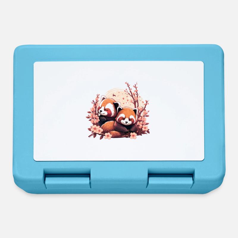 Sleeping Red Pandas - Lunchbox - sapphire blue