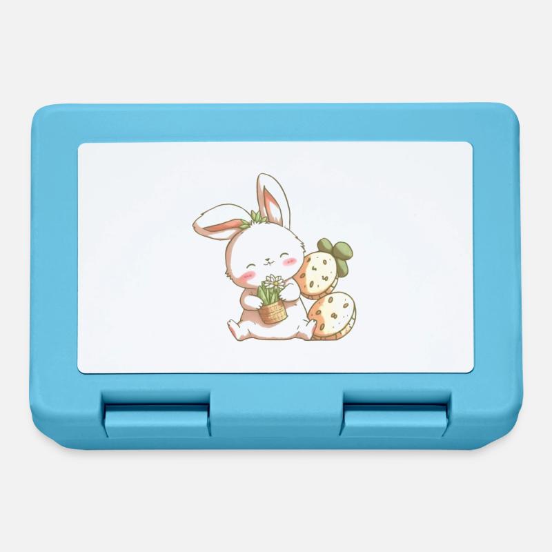 cute rabbit - Lunchbox - sapphire blue