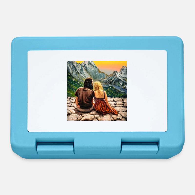 Romance montagnarde - Boîte à goûter - bleu saphir