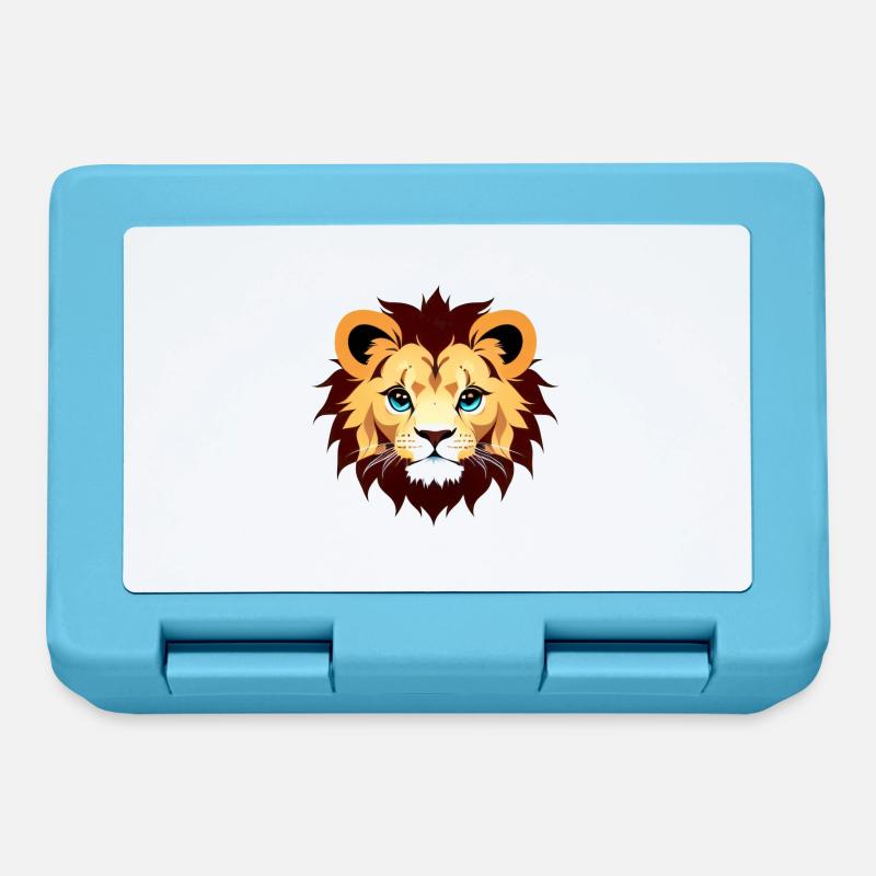 Royal Cartoon Lion Lions Comic 3 - Boîte à goûter - bleu saphir