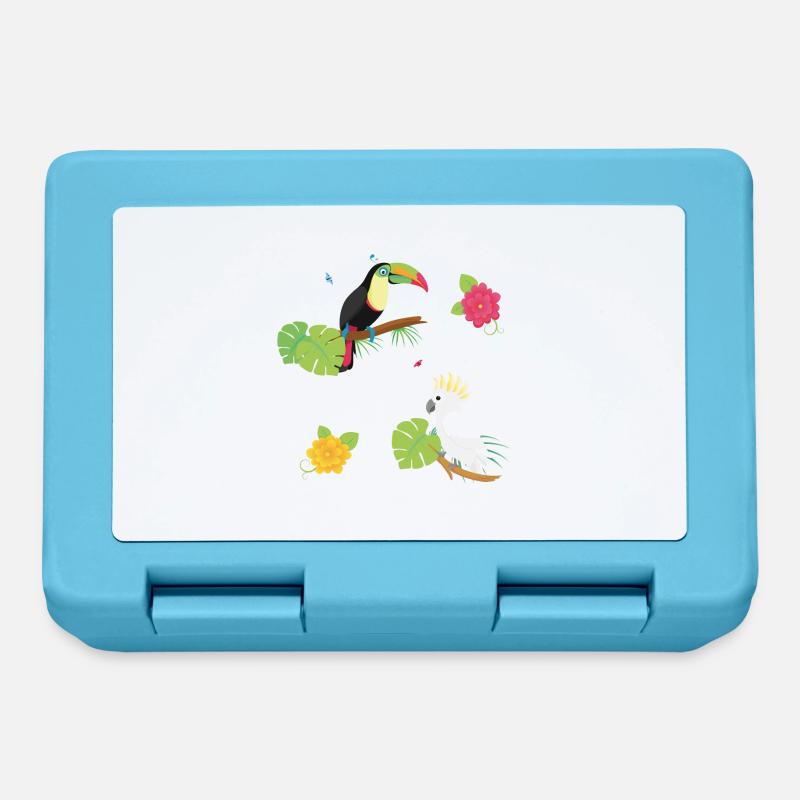 Oiseaux tropicaux - Boîte à goûter - bleu saphir