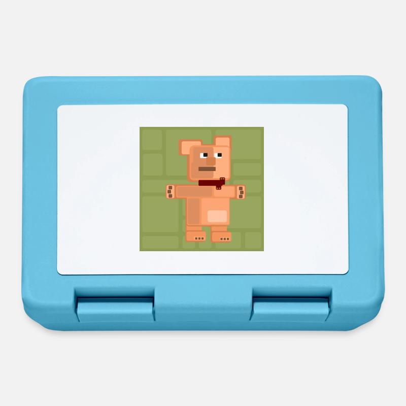 Ourson PixelArt - Boîte à goûter - bleu saphir