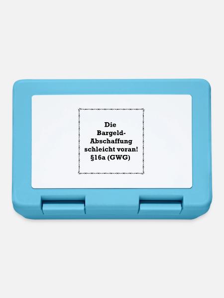 Bargeldabschaffung - Brotdose - Saphirblau