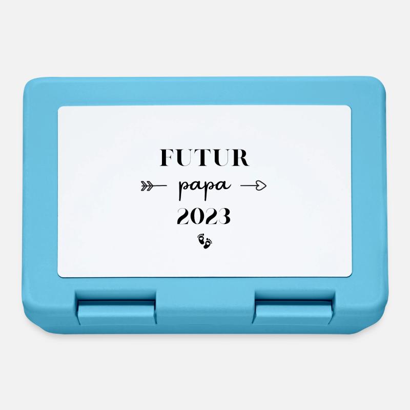 futur papa 2023 - Boîte à goûter - bleu saphir