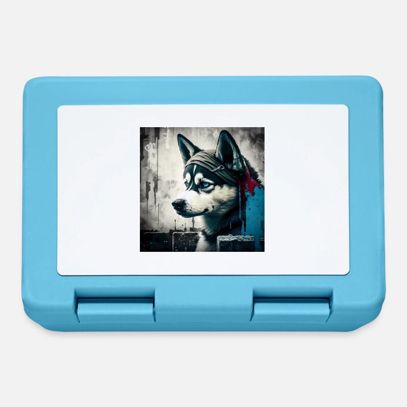 Husky aux yeux bleus - Boîte à goûter - bleu saphir