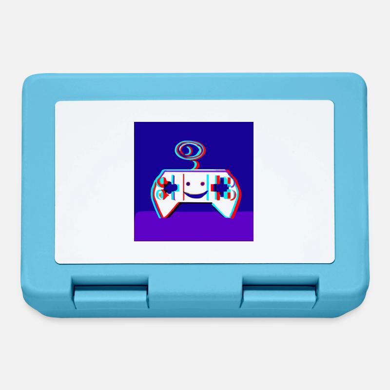 a PS-5 smiling illustroke - Lunchbox - sapphire blue