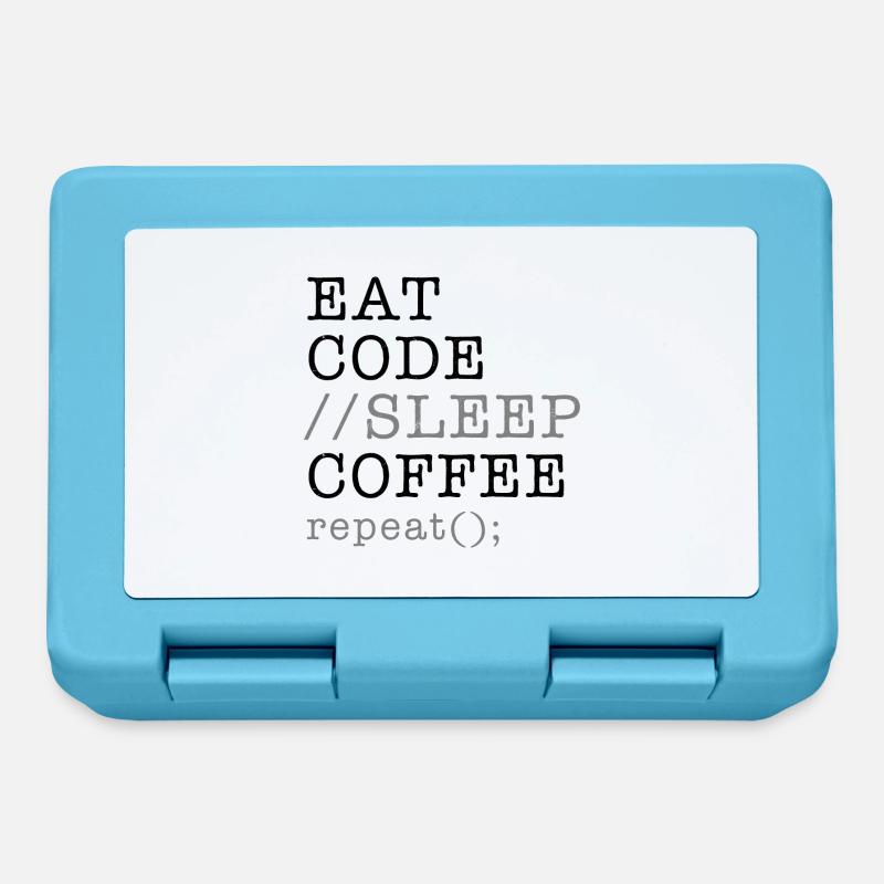 Informatique Python Programmeur Manger Code Sommeil - Boîte à goûter - bleu saphir