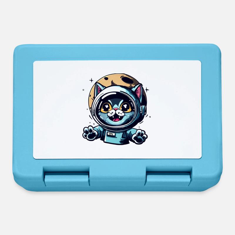 Space Cat to Moon - Brotdose - Saphirblau