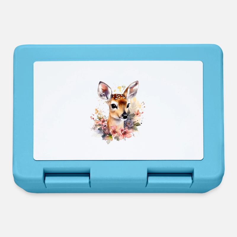 Flower deer - Lunchbox - sapphire blue