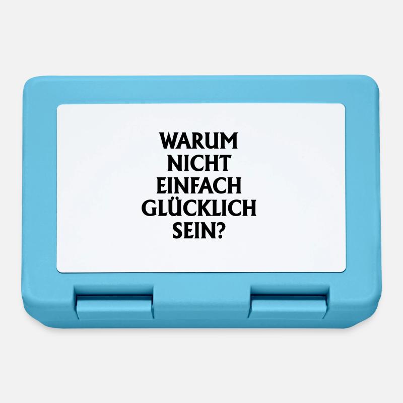 Glücklich sein. Text in schwarzer Farbe - Brotdose - Saphirblau