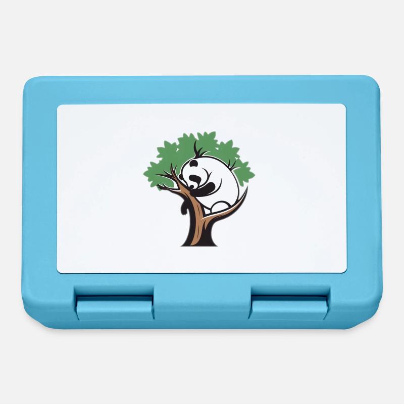 Panda in a tree - Lunchbox - sapphire blue