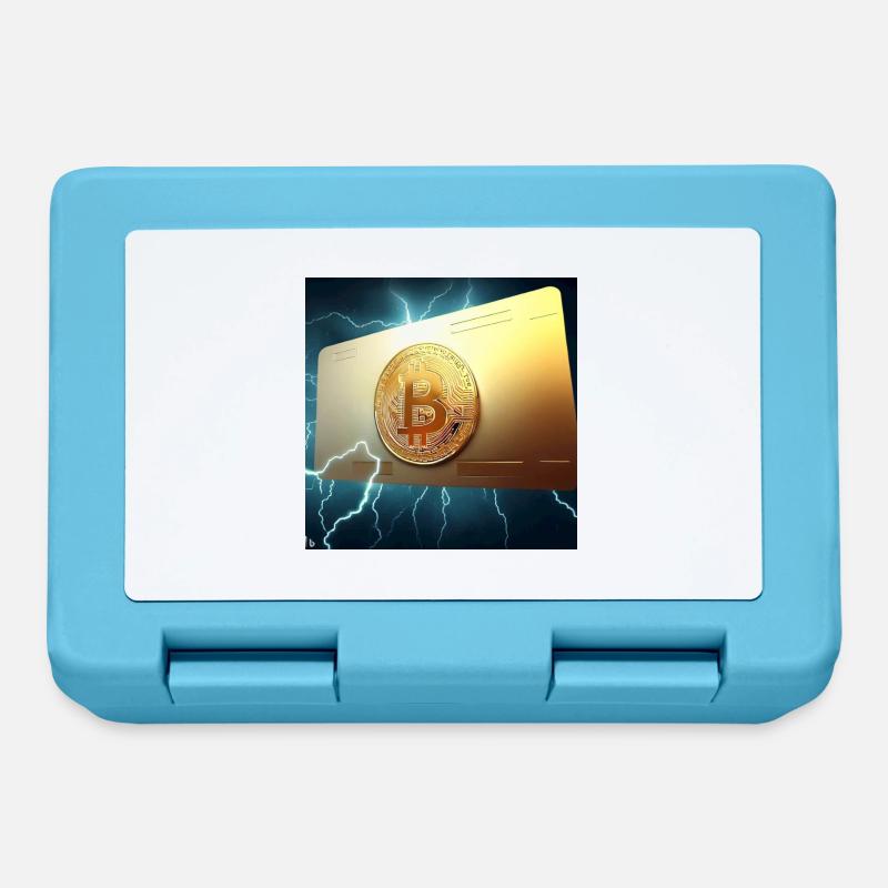Carte Bitcoin en or - Boîte à goûter - bleu saphir