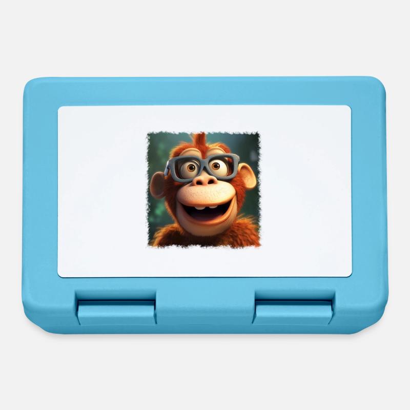 Funny monkey - Lunchbox - sapphire blue