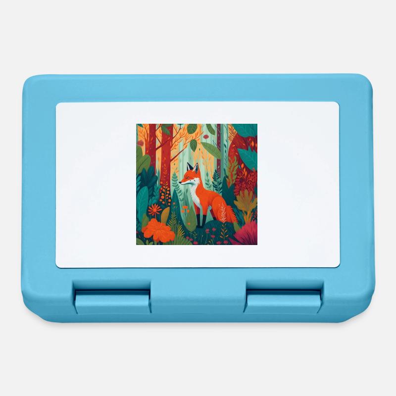 Fox in the forest - Lunchbox - sapphire blue
