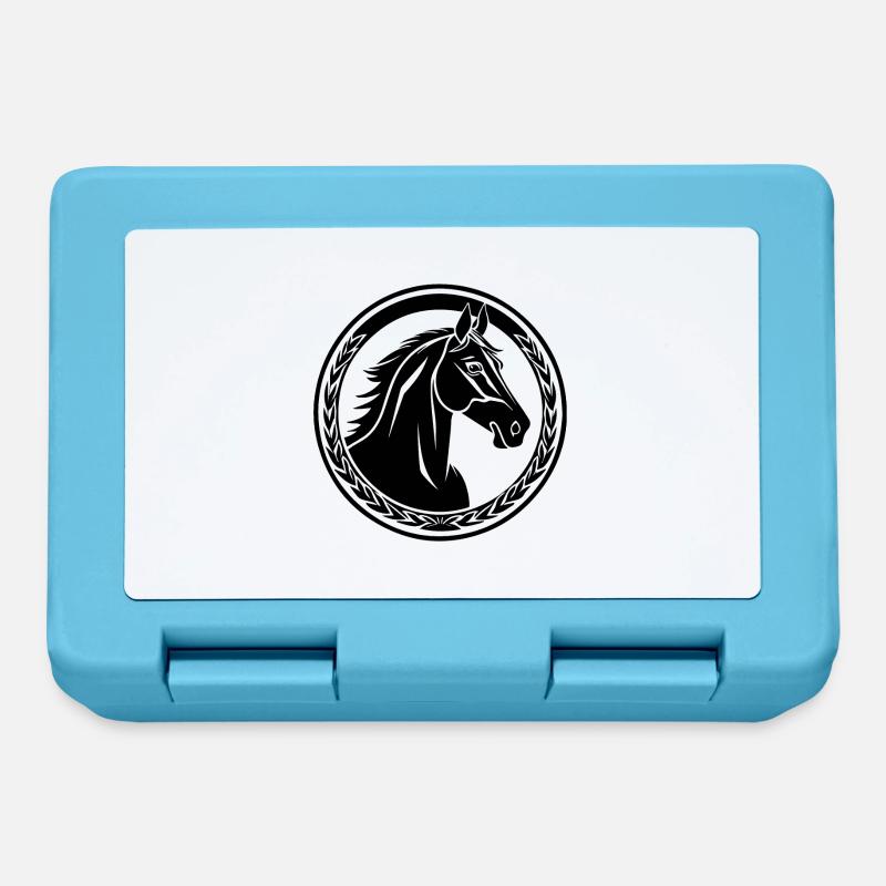 Poney tête de cheval - Boîte à goûter - bleu saphir