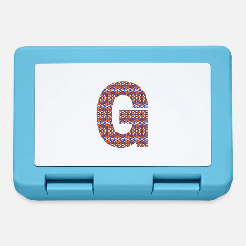 Monogramm Buchstabe G - geometrisches Muster - Brotdose - Saphirblau