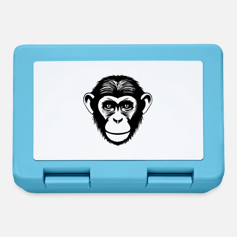 Singe Singe Visage de Singe Jungle - Boîte à goûter - bleu saphir