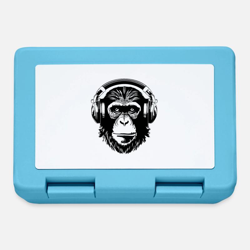 Singe Singe Visage de Singe Jungle - Boîte à goûter - bleu saphir