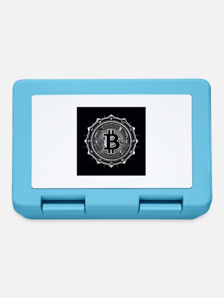 Modern black white bitcoin logo - Brotdose - Saphirblau