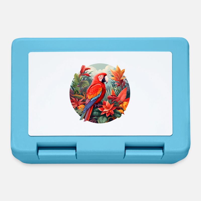 Scarlet Macaw - Lunchbox - sapphire blue