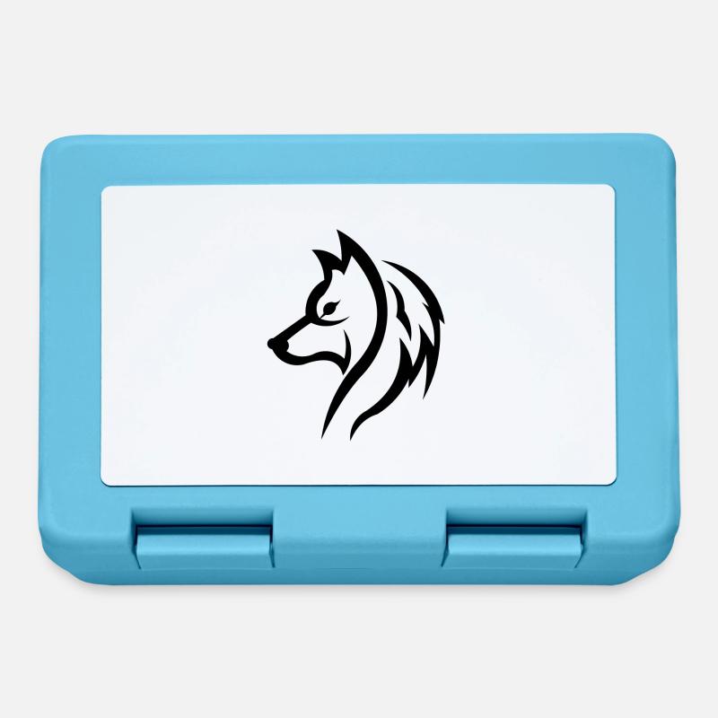 Loup - Boîte à goûter - bleu saphir