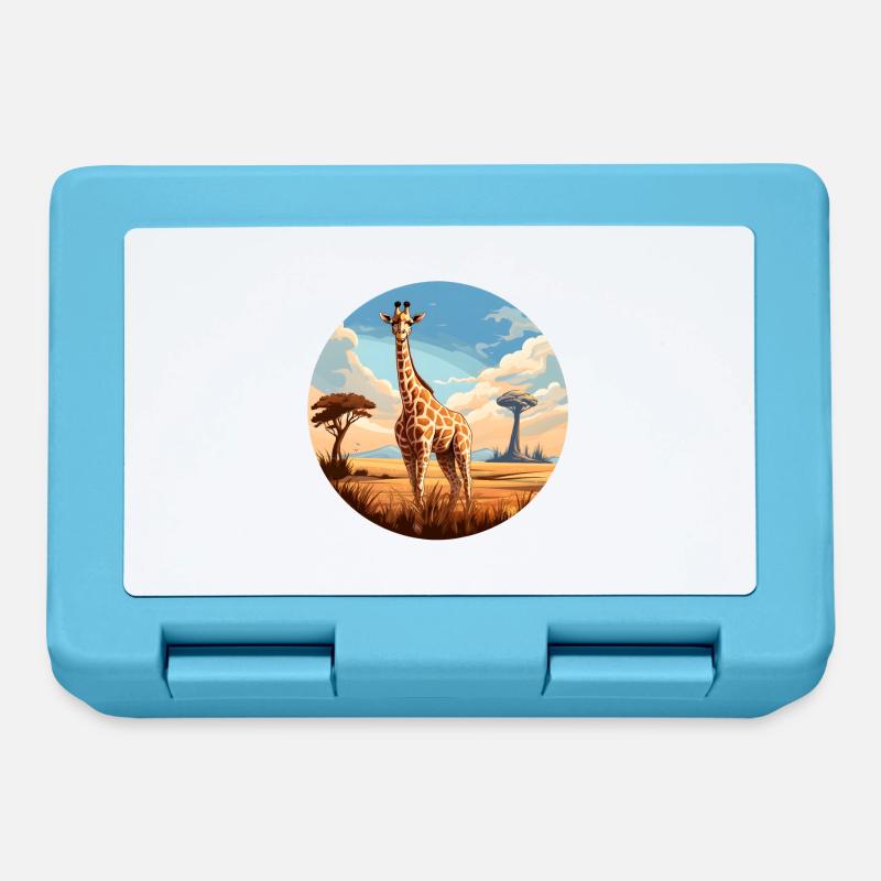 Giraffe - Lunchbox - sapphire blue
