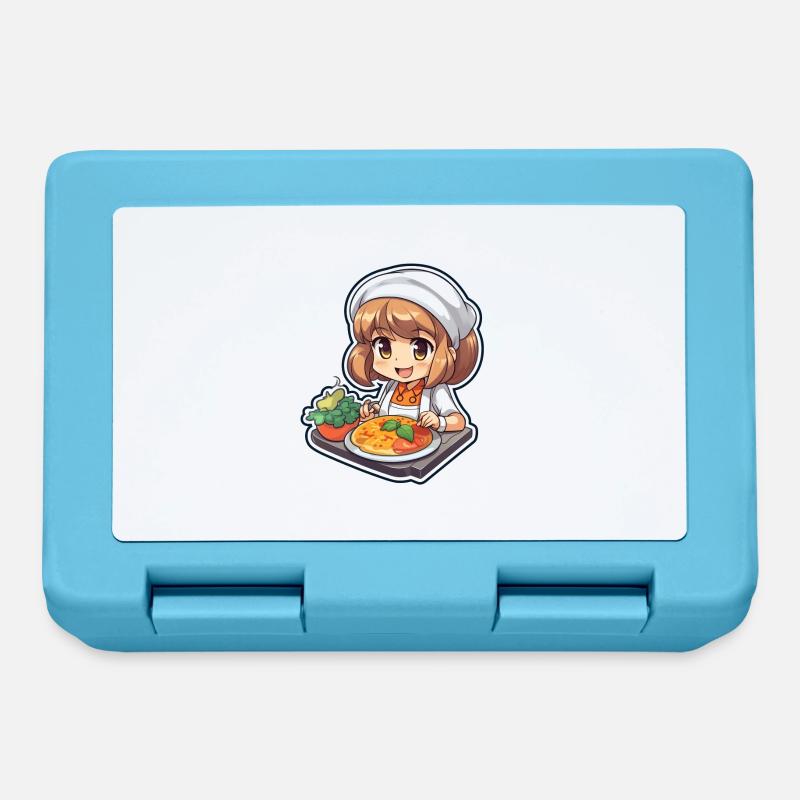« Mignon chef d’anime: préparer des repas délicieux! » - Boîte à goûter - bleu saphir