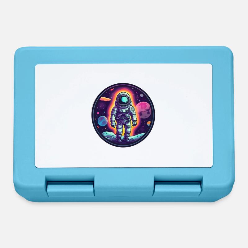 Retro Space Doodle: Astronaut Adventure - Brotdose - Saphirblau