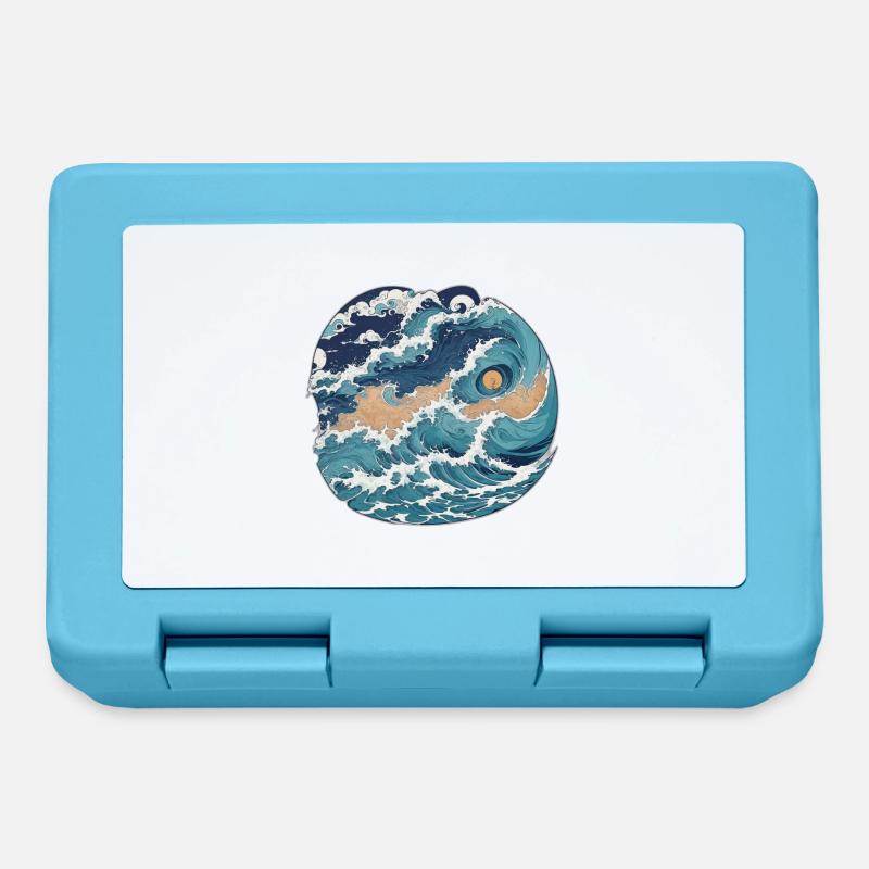 Japan Waves Art - Boîte à goûter - bleu saphir
