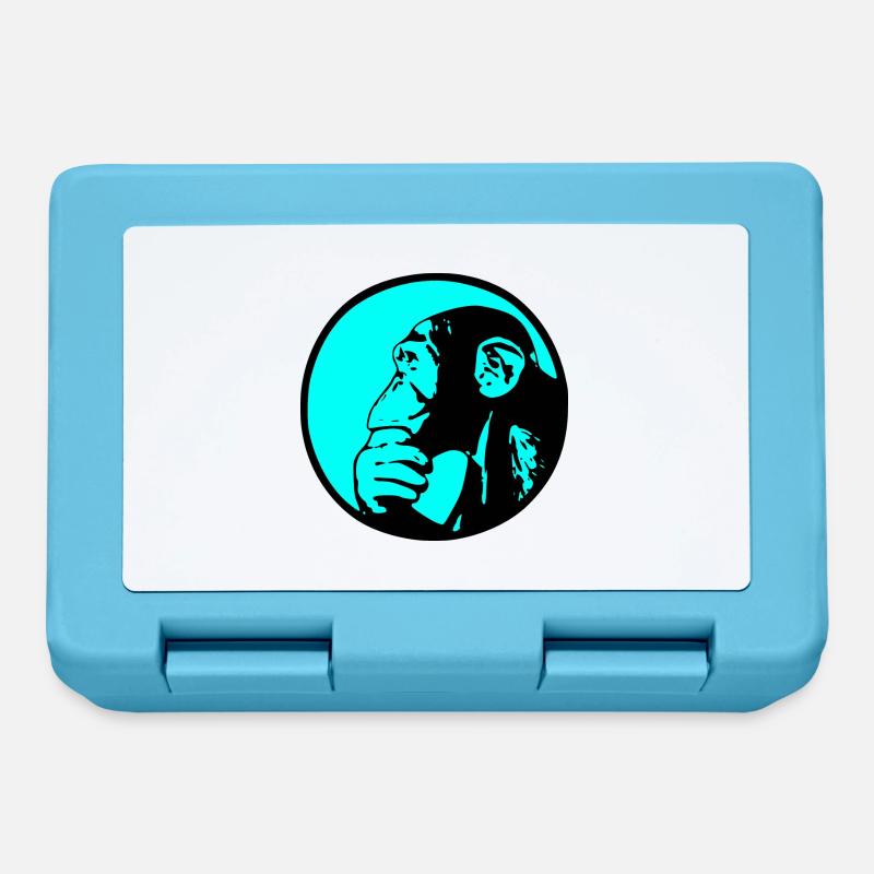 Chimpanzé singe pensant - Boîte à goûter - bleu saphir