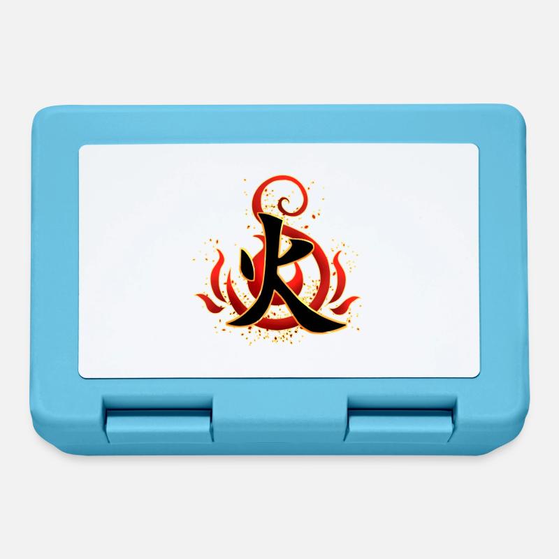 Kanji Feu - Boîte à goûter - bleu saphir