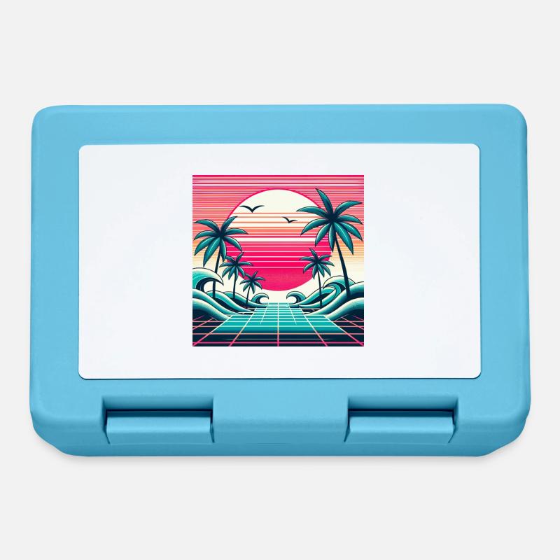 Rétro vague des années 80 coucher de soleil - Boîte à goûter - bleu saphir