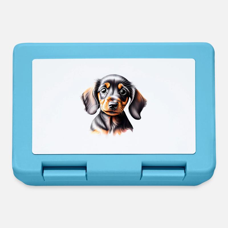Teckel Chien Teckel Chiot Chien Propriétaire Chiens - Boîte à goûter - bleu saphir