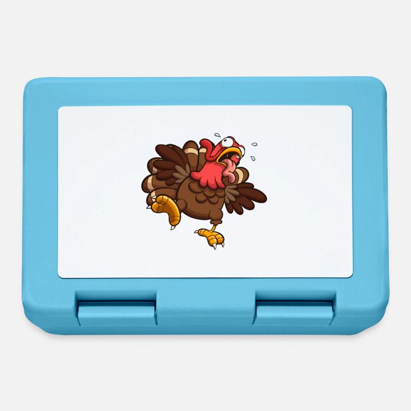 Startled Turkey Gobbling - Lunchbox - sapphire blue