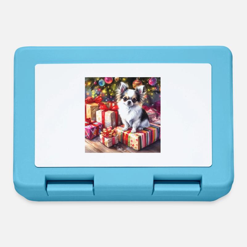 Noël Chihuahua - Boîte à goûter - bleu saphir