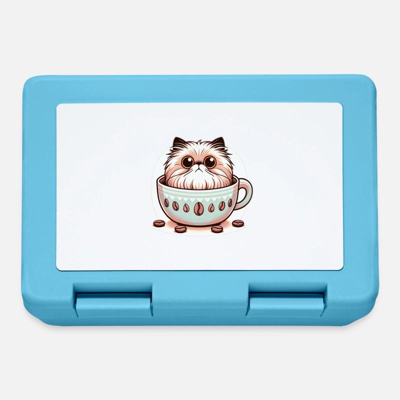Chaton mignon dans une tasse de café - Boîte à goûter - bleu saphir