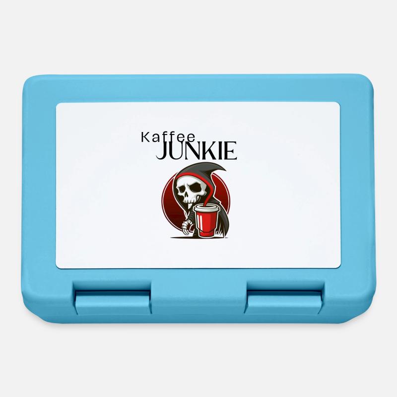 Kaffee Junkie - Brotdose - Saphirblau