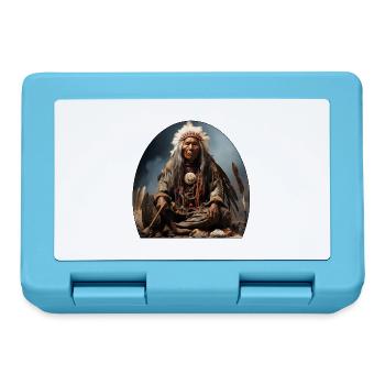 Indian chief with feather headdress - Lunchbox - sapphire blue - Front