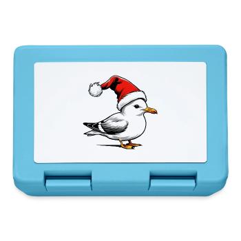 Weihnachts-Möwe mit Mütze - Brotdose - Saphirblau - Vorne