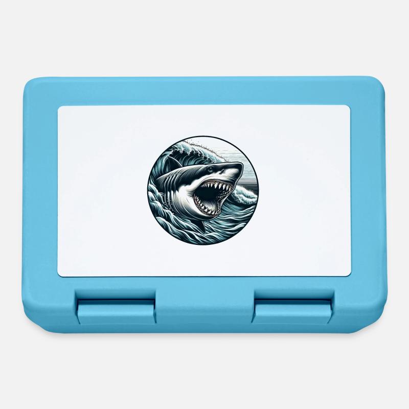 Great white shark - Lunchbox - sapphire blue
